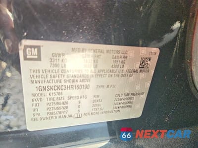 Zdjęcie 13 z 13 samochodu: 2017 CHEVROLET TAHOE K1500 PREMIER VIN:1GNSKCKC3HR160190 - miniatura
