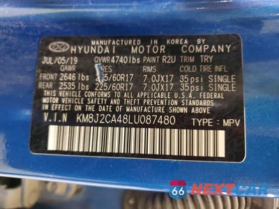 Zdjęcie 13 z 13 samochodu: 2020 HYUNDAI TUCSON SE VIN:KM8J2CA48LU087480 - miniatura