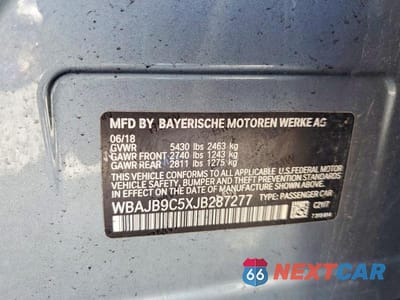 Zdjęcie 12 z 12 samochodu: 2018 BMW 5 SERIES VIN:WBAJB9C5XJB287277 - miniatura