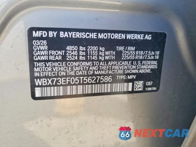 Zdjęcie 13 z 13 samochodu: 2026 BMW X1 XDRIVE28I VIN:WBX73EF05T5627586 - miniatura