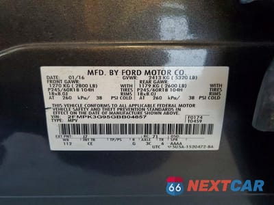 Zdjęcie 13 z 13 samochodu: 2016 FORD EDGE SE VIN:2FMPK3G95GBB04857 - miniatura