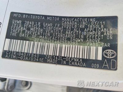 Zdjęcie 12 z 12 samochodu: 2011 TOYOTA COROLLA LE VIN:2T1BU4EE4BC559293 - miniatura