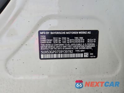 Zdjęcie 13 z 13 samochodu: 2025 BMW X3 30 XDRIVE VIN:5UX53GP07S9Y39782 - miniatura