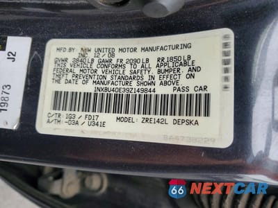 Zdjęcie 12 z 12 samochodu: 2009 TOYOTA COROLLA S VIN:1NXBU40E39Z149844 - miniatura