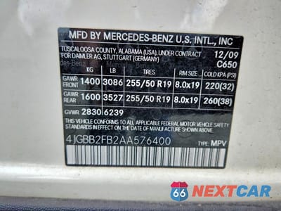 Zdjęcie 13 z 13 samochodu: 2010 MERCEDES-BENZ ML 350 BLUETEC VIN:4JGBB2FB2AA576400 - miniatura