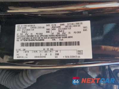 Zdjęcie 12 z 12 samochodu: 2019 FORD F150 SUPERCREW VIN:1FTEW1E45KFA34859 - miniatura