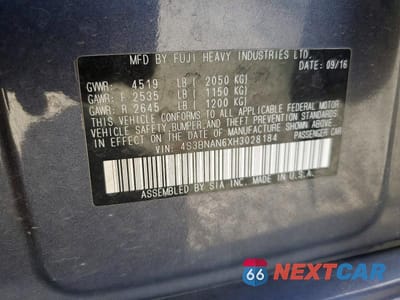 Zdjęcie 12 z 12 samochodu: 2017 SUBARU LEGACY 2.5I LIMITED VIN:4S3BNAN6XH3028184 - miniatura