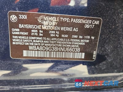 Zdjęcie 12 z 12 samochodu: 2017 BMW 330 XI VIN:WBA8D9G38HNU66038 - miniatura