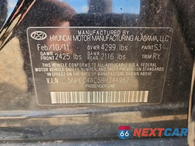 Zdjęcie 12 z 12 samochodu: 2011 HYUNDAI SONATA LIMITED VIN:5NPEC4AC5BH244987 - miniatura