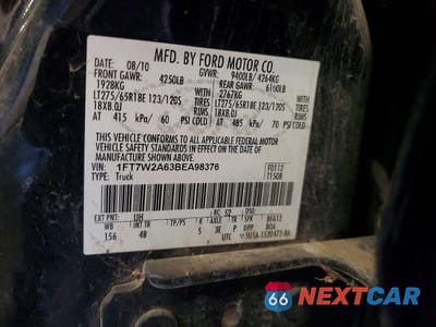 Zdjęcie 12 z 12 samochodu: 2011 FORD F250 SUPER DUTY VIN:1FT7W2A63BEA98376 - miniatura