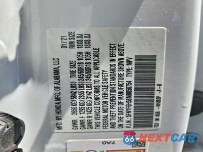 Zdjęcie 13 z 13 samochodu: 2021 HONDA PILOT EXL VIN:5FNYF6H58MB050754 - miniatura