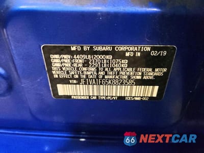 Zdjęcie 12 z 12 samochodu: 2019 SUBARU WRX PREMIUM VIN:JF1VA1F65K8823585 - miniatura
