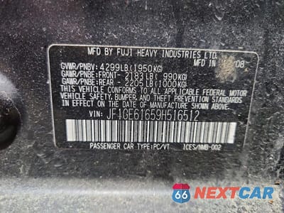 Zdjęcie 12 z 12 samochodu: 2009 SUBARU IMPREZA 2.5I VIN:JF1GE61659H516512 - miniatura