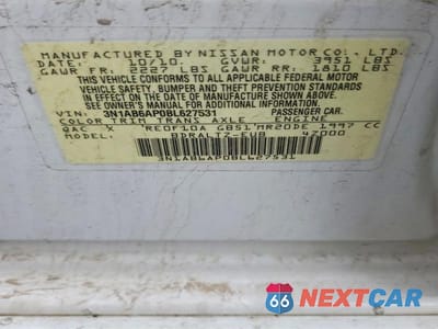 Zdjęcie 12 z 12 samochodu: 2011 NISSAN SENTRA 2.0 VIN:3N1AB6AP0BL627531 - miniatura