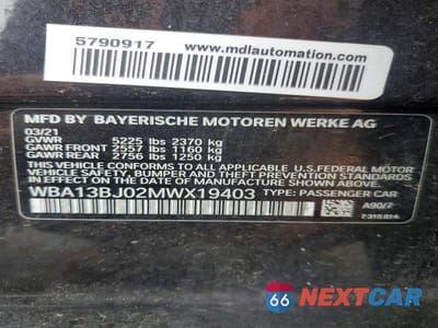 Zdjęcie 12 z 12 samochodu: 2021 BMW 530 XI VIN:WBA13BJ02MWX19403 - miniatura