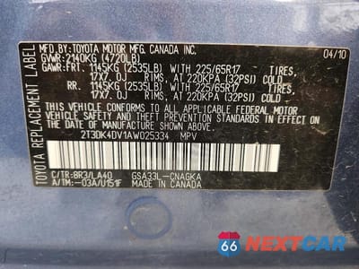 Zdjęcie 13 z 13 samochodu: 2010 TOYOTA RAV4 LIMITED VIN:2T3DK4DV1AW025334 - miniatura