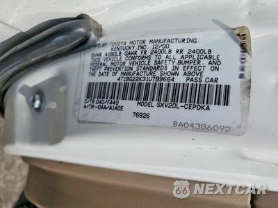 Zdjęcie 12 z 12 samochodu: 2001 TOYOTA CAMRY CE VIN:4T1BG22K31U799664 - miniatura