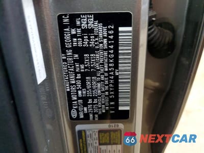 Zdjęcie 13 z 13 samochodu: 2019 KIA SORENTO EX V6 VIN:5XYPH4A58KG441462 - miniatura