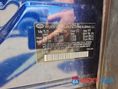 Zdjęcie 13 z 13 samochodu: 2019 HYUNDAI SANTA FE LIMITED 2.4L VIN:5NMS5CAD7KH102282 - miniatura