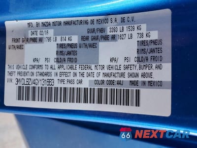 Zdjęcie 12 z 12 samochodu: 2016 SCION IA BASE VIN:3MYDLBZV4GY131663 - miniatura