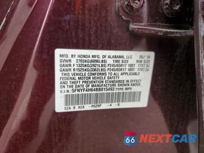 Zdjęcie 14 z 14 samochodu: 2011 HONDA PILOT EXL VIN:5FNYF4H64BB015493 - miniatura
