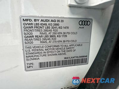 Zdjęcie 10 z 12 samochodu: 2020 AUDI Q7 PREMIUM PLUS VIN:WA1LXAF70LD009548 - miniatura