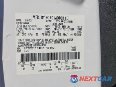 Zdjęcie 12 z 12 samochodu: 2013 FORD F150 SUPER CAB VIN:1FTFX1EF4DKF16140 - miniatura
