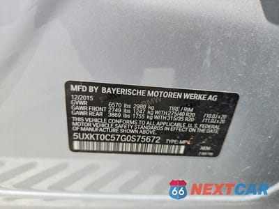 Zdjęcie 12 z 12 samochodu: 2016 BMW X5 XDR40E VIN:5UXKT0C57G0S75672 - miniatura