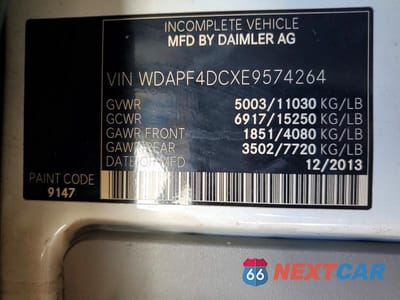 Zdjęcie 14 z 14 samochodu: 2014 MERCEDES-BENZ SPRINTER 3500 VIN:WDAPF4DCXE9574264 - miniatura