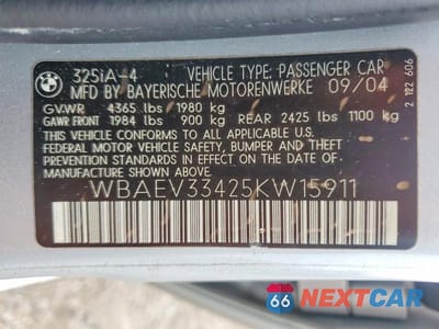 Zdjęcie 13 z 13 samochodu: 2005 BMW 325 I VIN:WBAEV33425KW15911 - miniatura