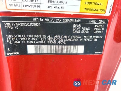 Zdjęcie 12 z 12 samochodu: 2012 VOLVO C70 T5 VIN:YV1672MC5CJ123629 - miniatura