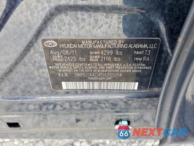 Zdjęcie 13 z 13 samochodu: 2012 HYUNDAI SONATA LIMITED VIN:5NPEC4AC4CH351014 - miniatura