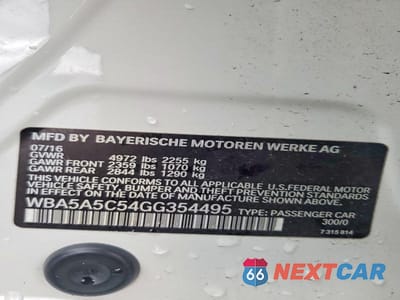Zdjęcie 12 z 12 samochodu: 2016 BMW 528 I VIN:WBA5A5C54GG354495 - miniatura