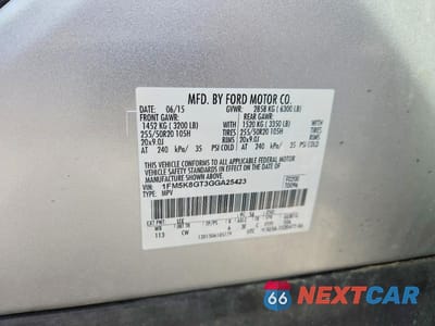 Zdjęcie 13 z 13 samochodu: 2016 FORD EXPLORER SPORT VIN:1FM5K8GT3GGA25423 - miniatura