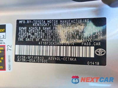 Zdjęcie 12 z 12 samochodu: 2010 TOYOTA CAMRY LE VIN:4T1BF3EK5AU015814 - miniatura