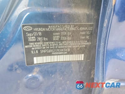Zdjęcie 13 z 13 samochodu: 2019 HYUNDAI ELANTRA SEL VIN:5NPD84LF7KH411418 - miniatura