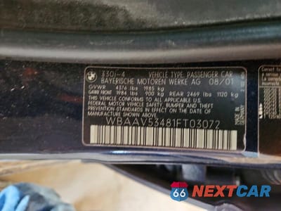 Zdjęcie 12 z 12 samochodu: 2001 BMW 330 I VIN:WBAAV53481FT03072 - miniatura