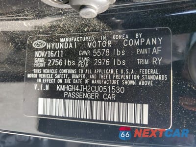 Zdjęcie 12 z 12 samochodu: 2012 HYUNDAI EQUUS SIGNATURE VIN:KMHGH4JH2CU051530 - miniatura