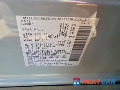 Zdjęcie 13 z 13 samochodu: 2021 NISSAN MURANO SL VIN:5N1AZ2CS6MC107668 - miniatura
