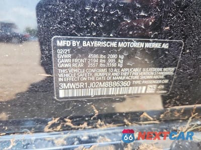 Zdjęcie 12 z 12 samochodu: 2021 BMW 330I VIN:3MW5R1J02M8B86360 - miniatura