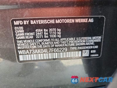 Zdjęcie 12 z 12 samochodu: 2020 BMW 228XI VIN:WBA73AK04L7F66229 - miniatura