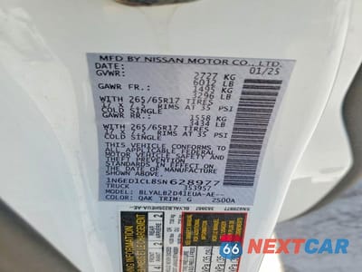 Zdjęcie 12 z 12 samochodu: 2025 NISSAN FRONTIER SV VIN:1N6ED1CL8SN628977 - miniatura