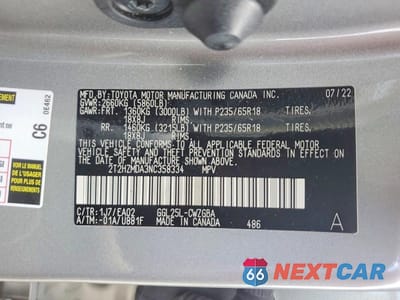 Zdjęcie 13 z 13 samochodu: 2022 LEXUS RX 350 VIN:2T2HZMDA3NC358334 - miniatura