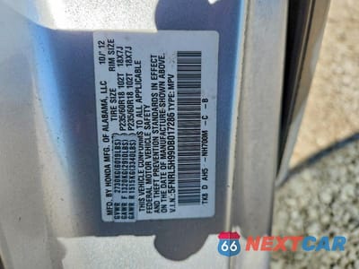 Zdjęcie 13 z 13 samochodu: 2013 HONDA ODYSSEY TOURING VIN:5FNRL5H99DB017286 - miniatura