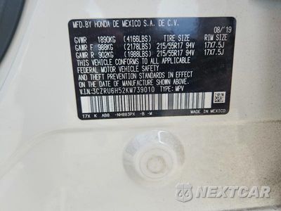 Zdjęcie 13 z 13 samochodu: 2019 HONDA HR-V EX VIN:3CZRU6H52KM739010 - miniatura
