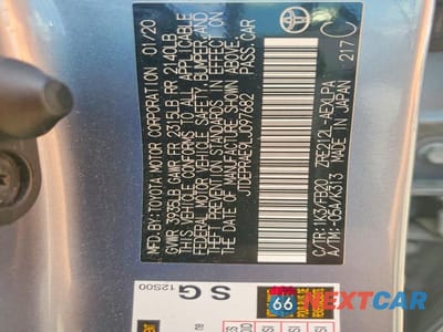 Zdjęcie 12 z 12 samochodu: 2020 TOYOTA COROLLA LE VIN:JTDEPRAE9LJ097682 - miniatura