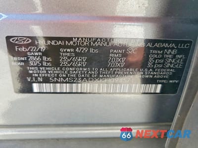 Zdjęcie 14 z 14 samochodu: 2019 HYUNDAI SANTA FE SE VIN:5NMS23ADXKH093571 - miniatura