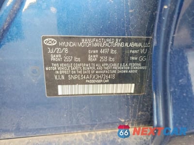 Zdjęcie 12 z 12 samochodu: 2018 HYUNDAI SONATA SEL+ VIN:5NPE34AFXJH726413 - miniatura