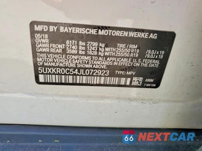 Zdjęcie 13 z 13 samochodu: 2018 BMW X5 XDRIVE35I VIN:5UXKR0C54JL072923 - miniatura