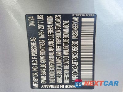 Zdjęcie 12 z 12 samochodu: 2024 PORSCHE BOXSTER BASE VIN:WP0CA2A87RK205830 - miniatura
